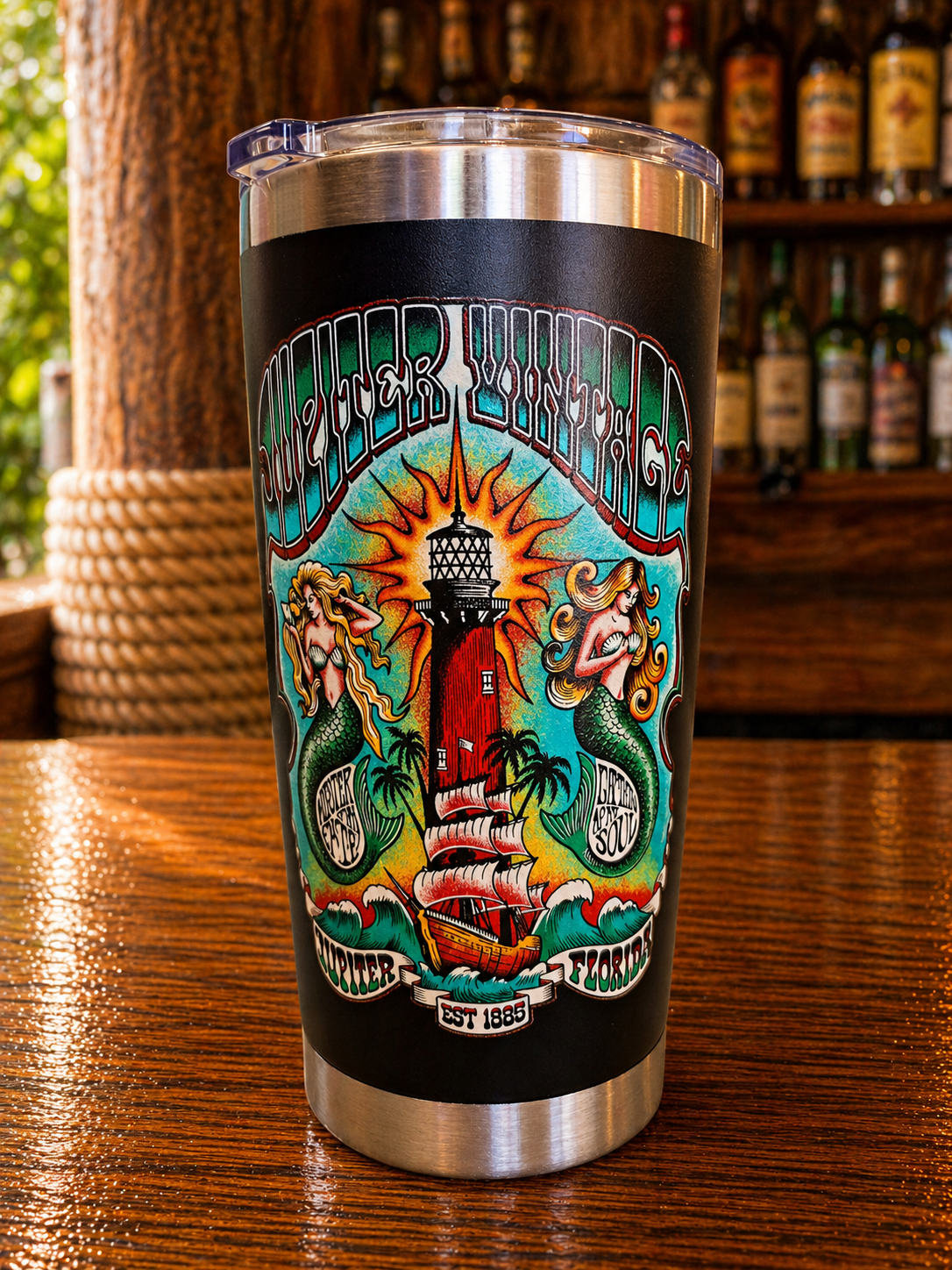 Jupiter Lighthouse Mermaids - 20oz Thermal Tumbler