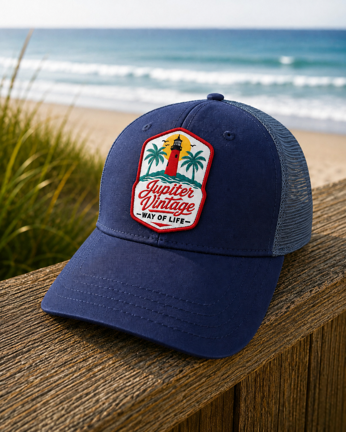 Paradise - Organic Canvas - Mesh Back - Navy