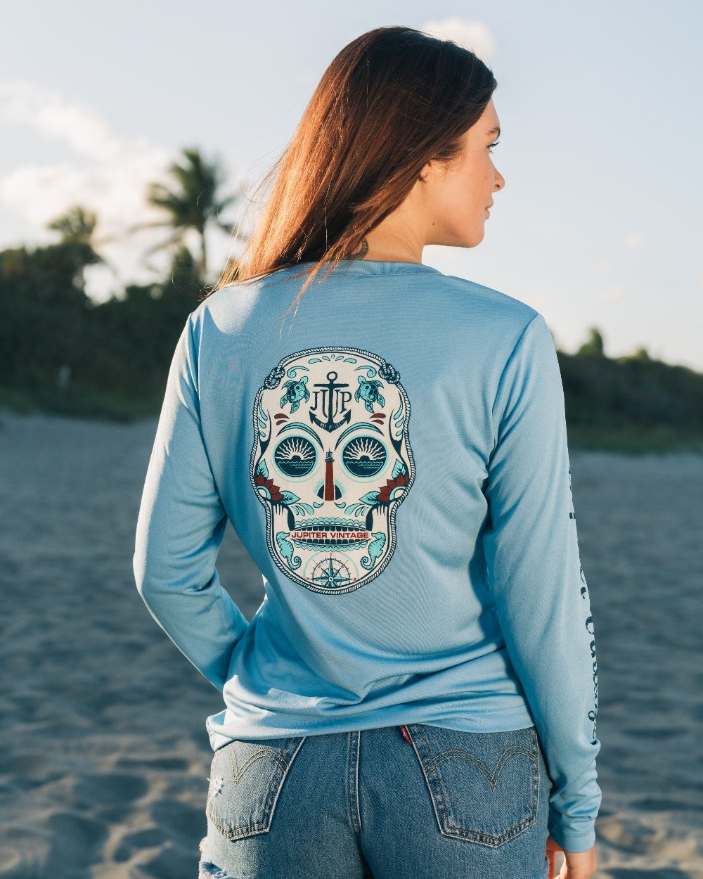 Sugar Skull - Carolina Blue