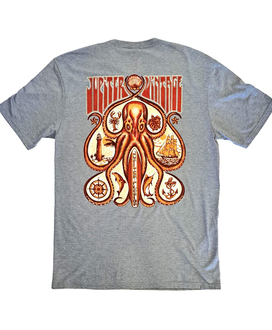 Vintage Octopus - Heather Grey