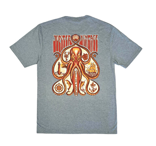 Vintage Octopus - Heather Grey