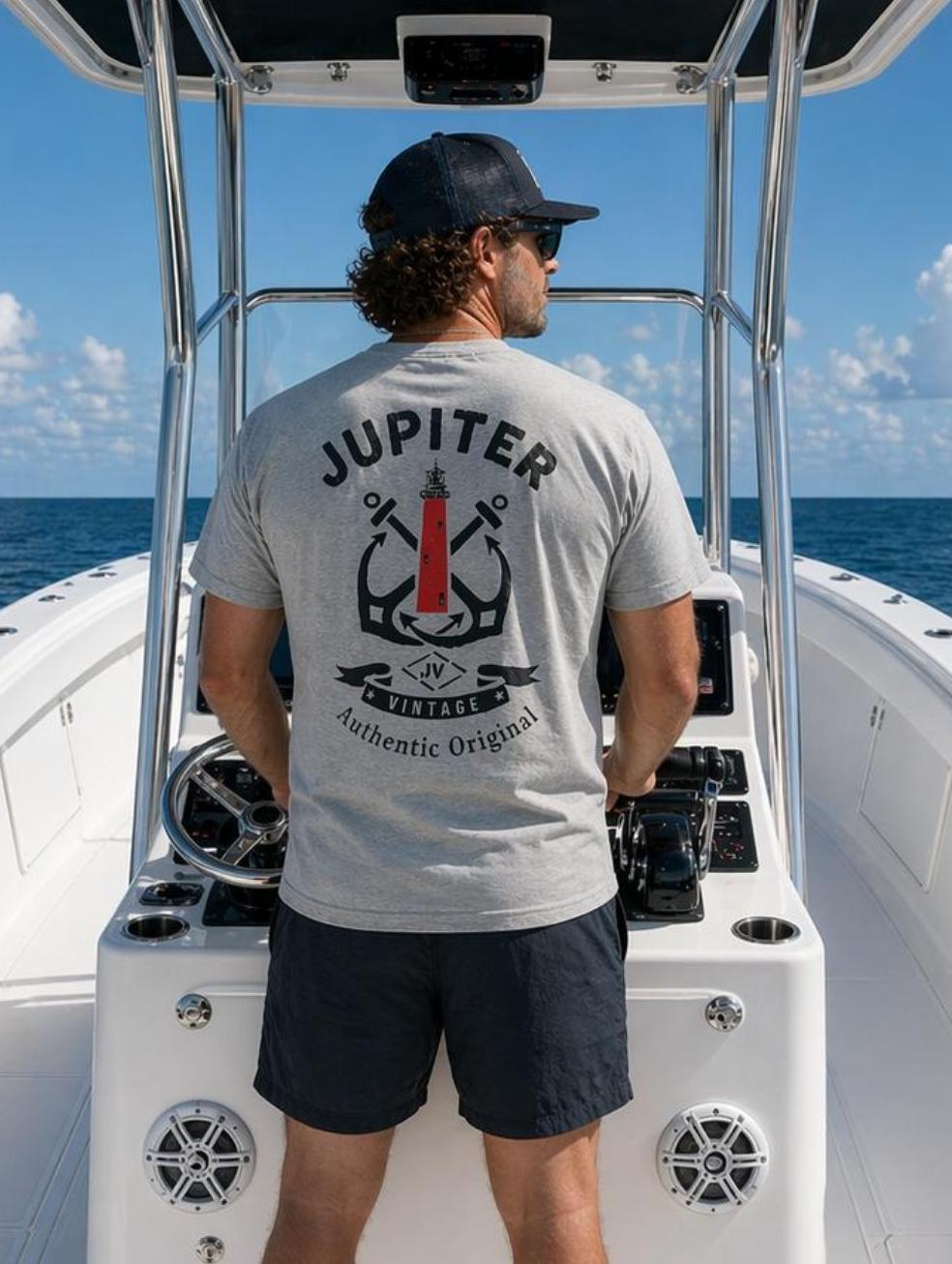 Double Anchor Jupiter Lighthouse - Heather Grey