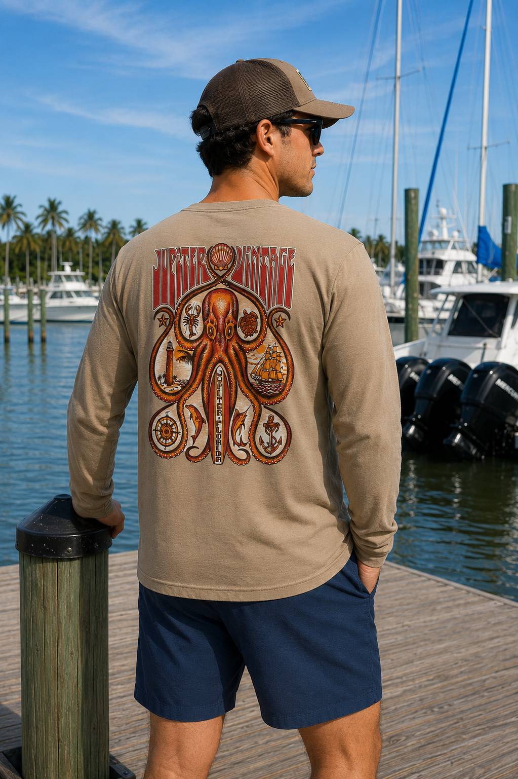 Jupiter Florida Octopus - Dry Fit - Coyote Brown