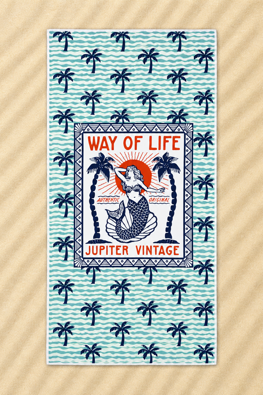 Way Of Life Mermaid - Jupiter Florida Coastal Beach Towel