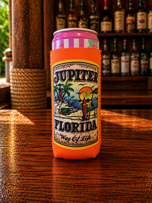 Jupiter Beach Koozie - Slim Can